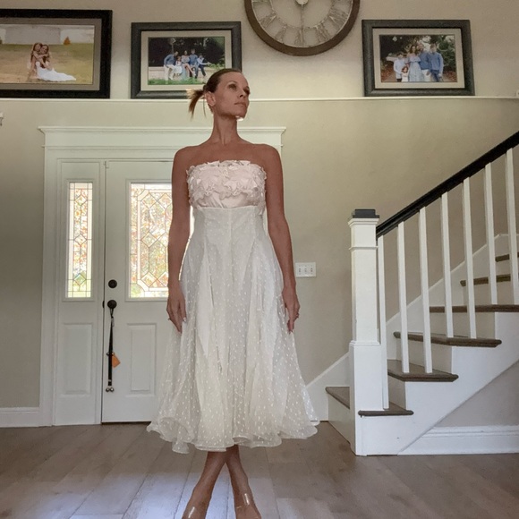 Dresses & Skirts - Vintage Elegant Cream Strapless Dress